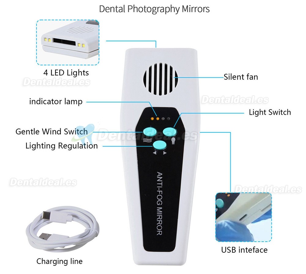 HILAYA Espejo Dental Antivaho para Fotograf&iacute;a con 4 Espejos Reflectores